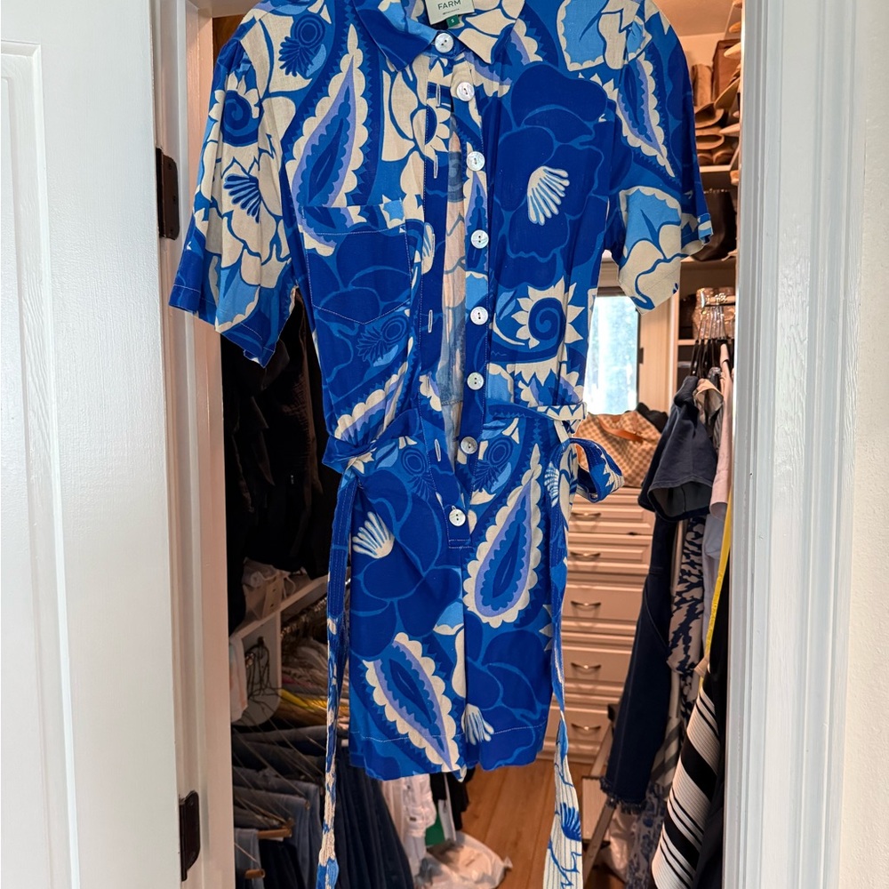 FARM Rio Blue Floral Jumpsuit